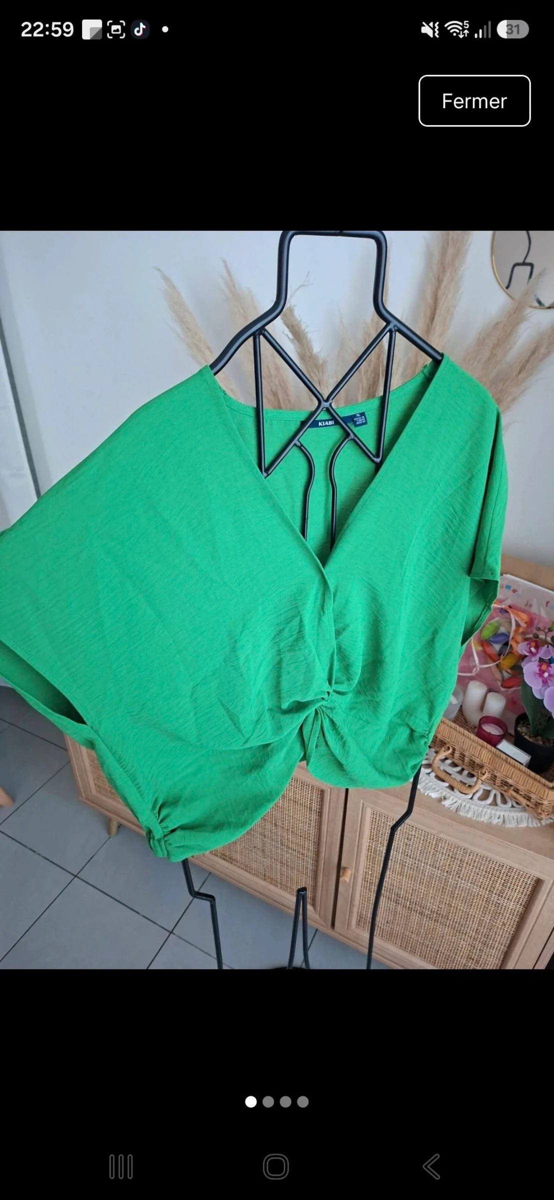 Blouse courte verte kiabi t xl